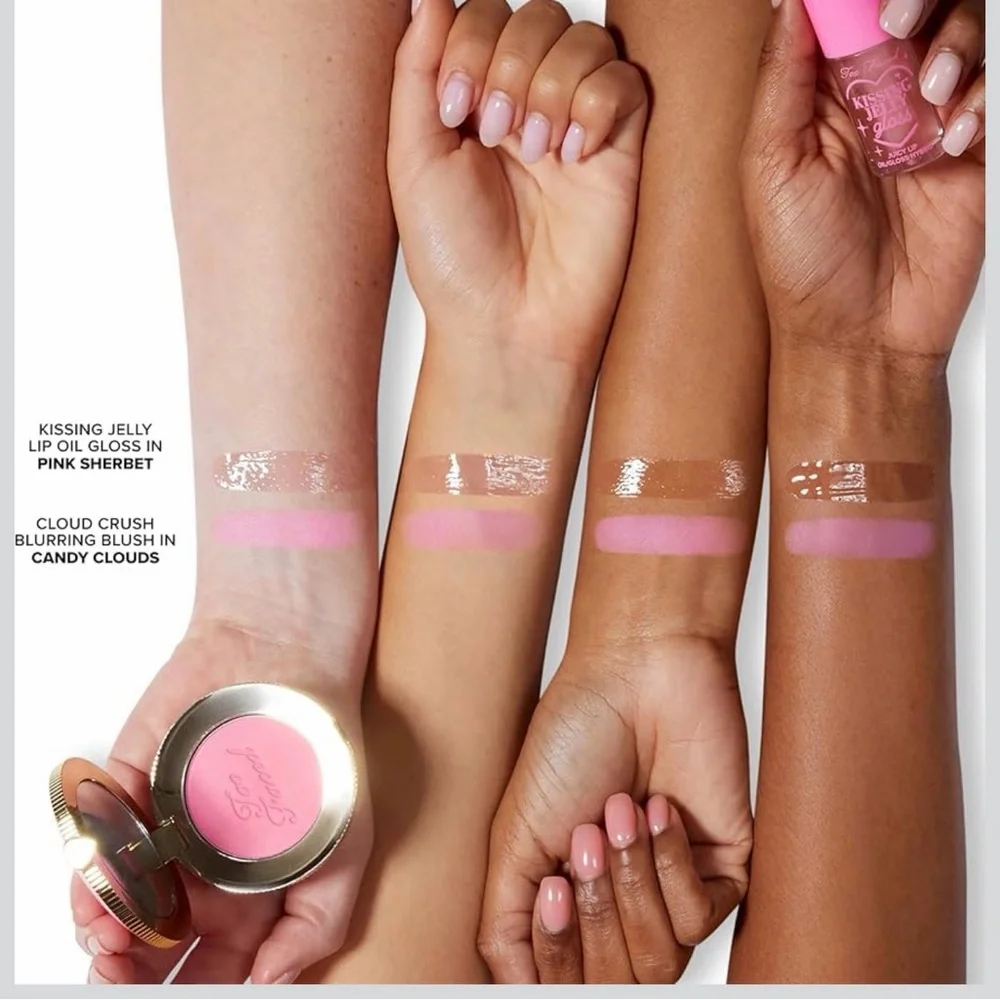 Too Faced dream a little dream blush and lip gloss set NEW